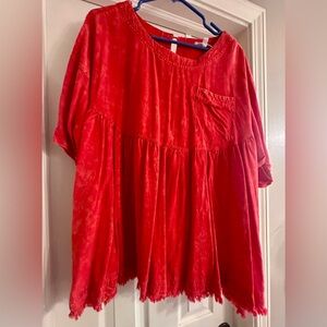 Red Women's Tunic Top